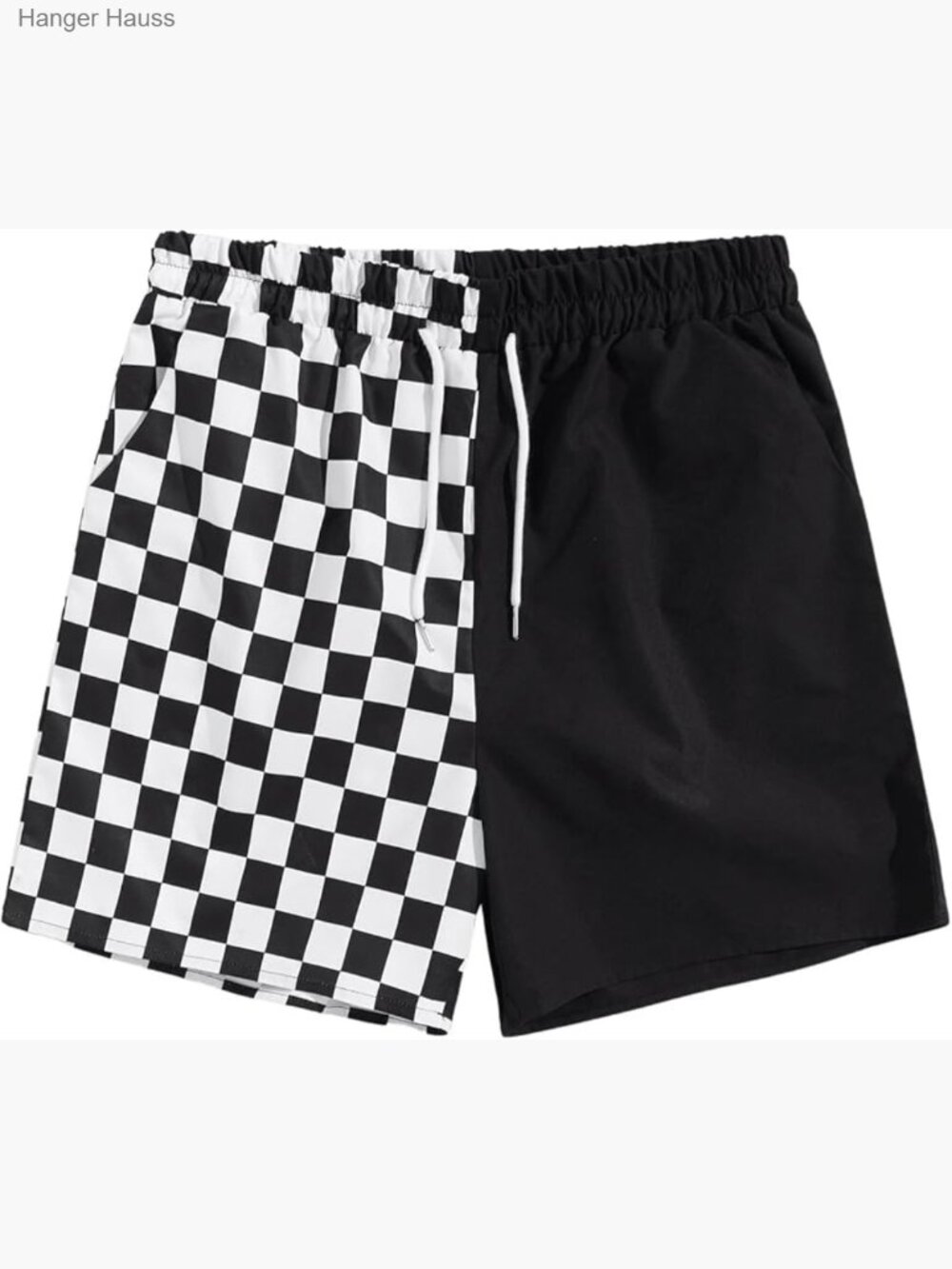 Men's Plaid Checkered Drawstring Waist Shorts with Pockets